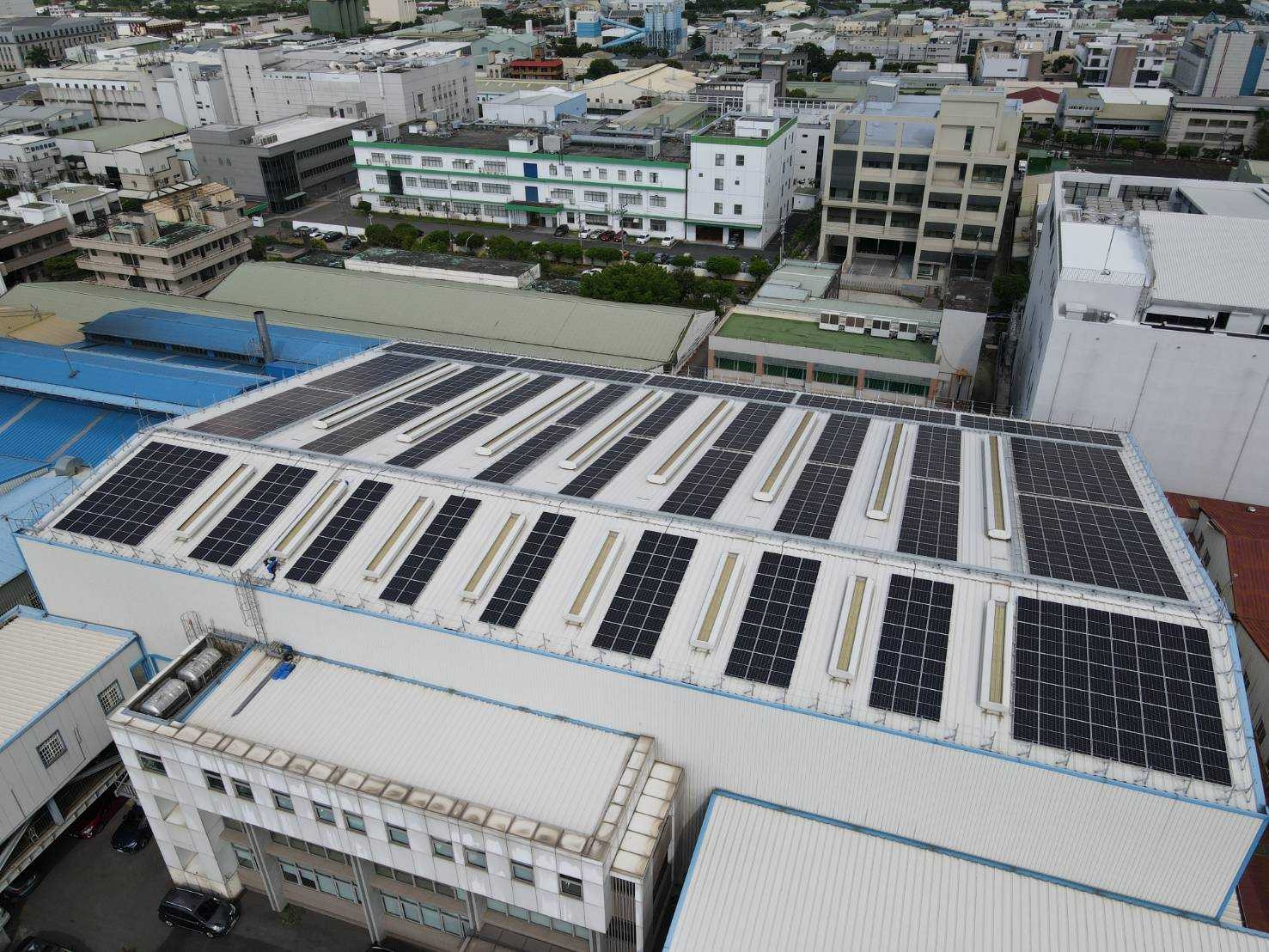 新懋鋁業 台中廠太陽能光電屋頂空拍圖